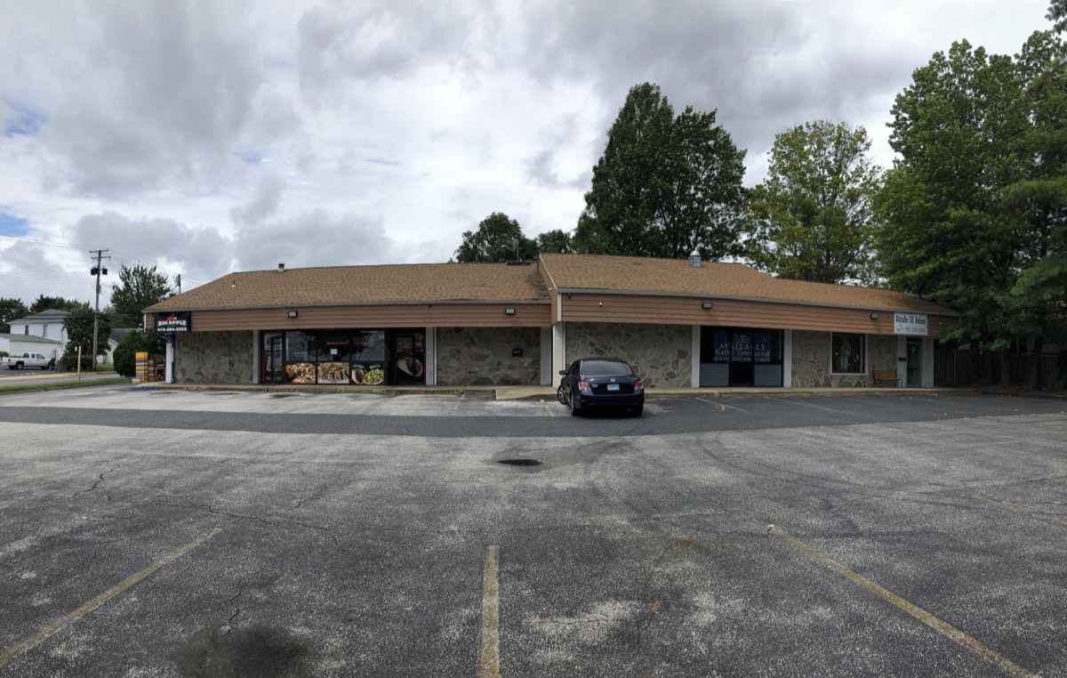 The raw, empty Studio 87 space in Dundalk before build-out, a former vape shop that sat vacant for over a year