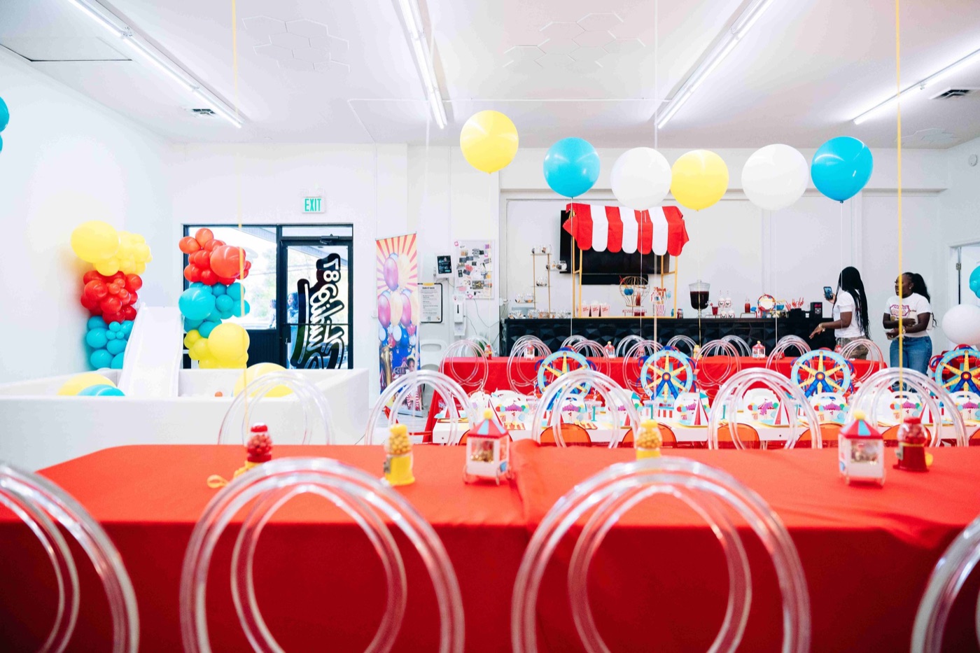 The Studio 87 event space set for a private event in Baltimore, the venue this case study documents