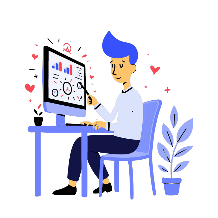 Illustration of a business owner reviewing costs with a calculator and question marks overhead, weighing what SEO and Google Ads actually cost side by side