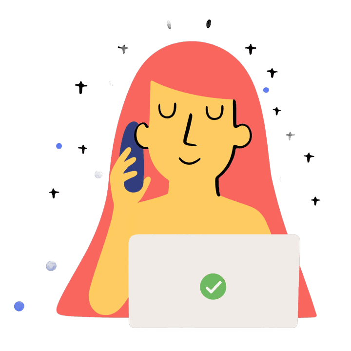Illustration of a confirmed phone call, the first step in how a new client joins the Another Monday roster