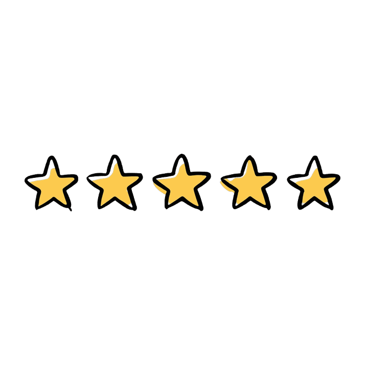 Illustration of five gold stars, the reviews and reputation signal a Google Business Profile can't win on completeness alone