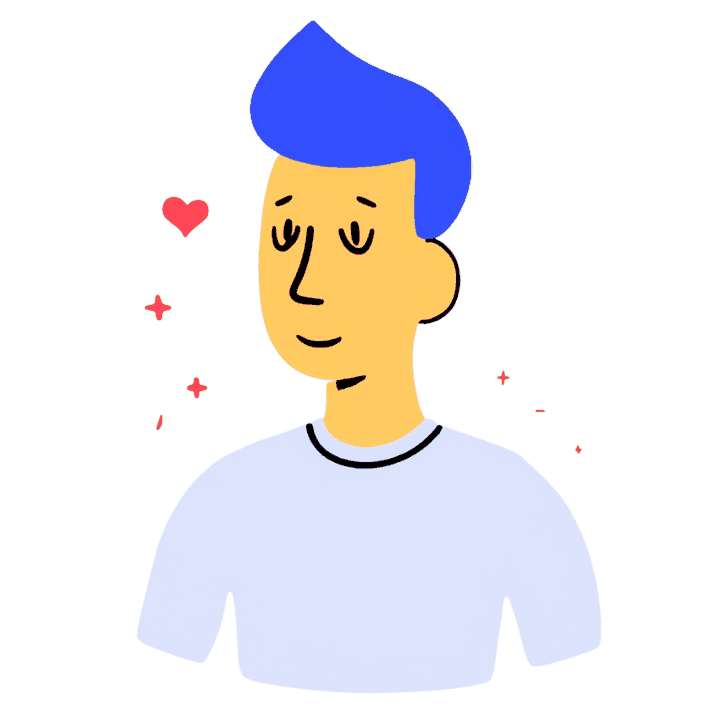 Illustration of a happy customer, representing the buyers who get fast answers from a small business AI chatbot