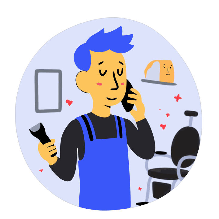 Appliance repair technician taking a call from a customer, the moment appliance repair marketing has to win for a Baltimore repair business