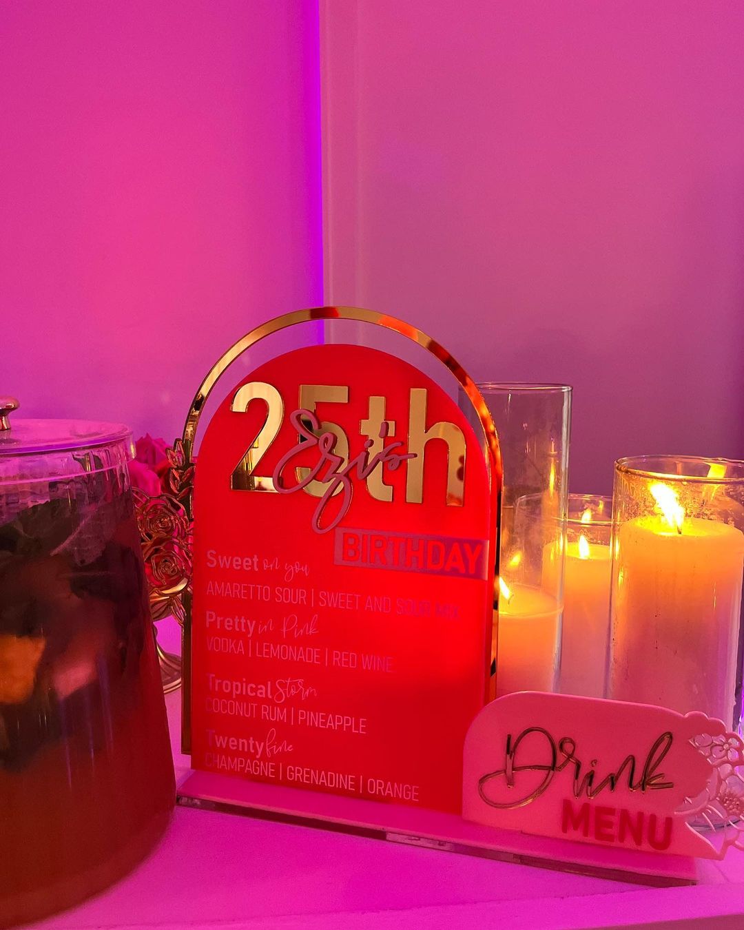 A custom drink menu and candles styled on the bar at Studio 87, the detail that event space marketing ideas are built to sell