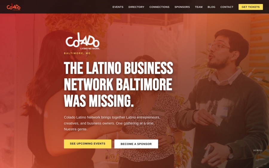 Web design for a Baltimore community events website built by Another Monday